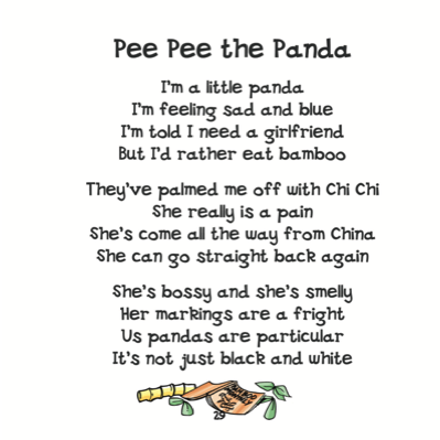 Peom PEEPEE the Panda from the book ANIMAL ANGST by JanJack